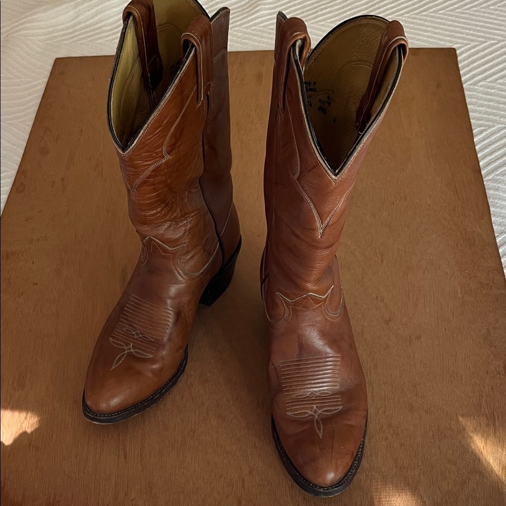 Tony Lama brown Leather Western Boots size 8 1/2